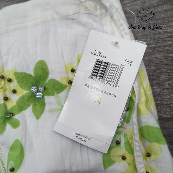 J.H. Collection Painted Garden Midi Skirt Size 14 - Picture 2 of 5